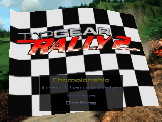 Top Gear Rally 2 title screen for Nintendo 64